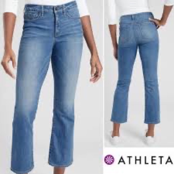 Athleta Jeans Athleta Sculptek High Rise Kick Crop Jeans Poshmark